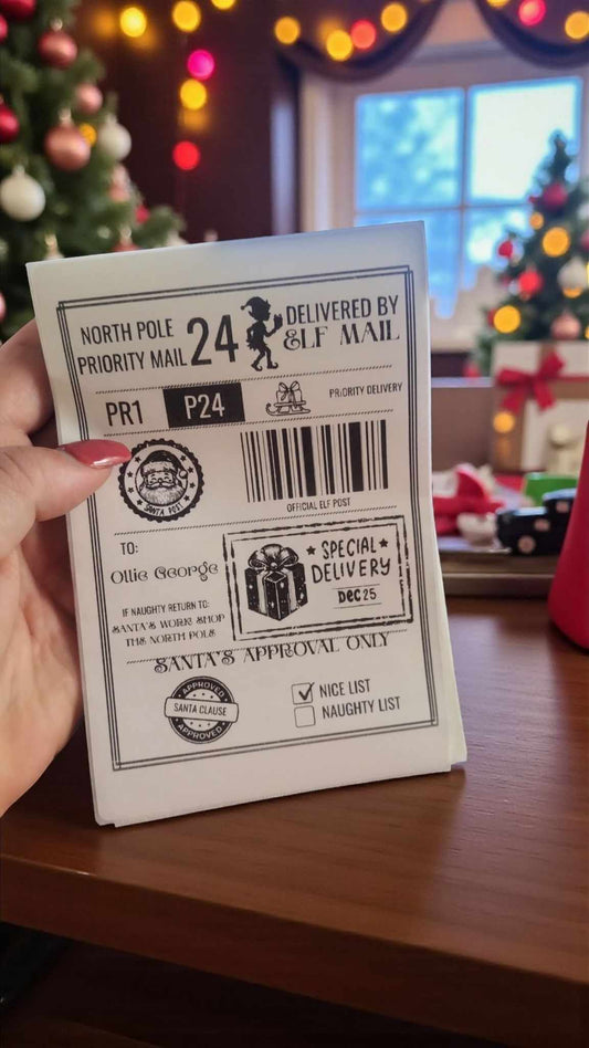 PERSONALISED 4X6 CHRISTMAS GIFT LABELS - pack of 10